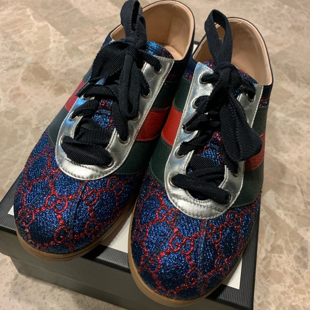 Authentic Gucci GG Web Falacer Sneakers 39